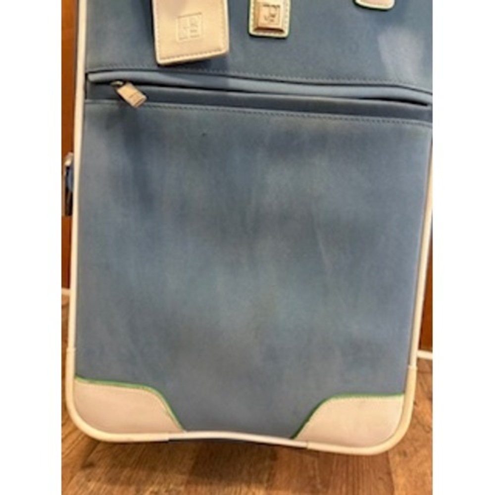 Diane von Furstenberg Rolling Suitcase Blue White Trim Carry On Luggage 19 Inch - Picture 15 of 15